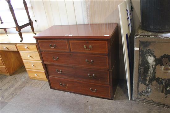 Mahogany chest of drawers with later top(-)